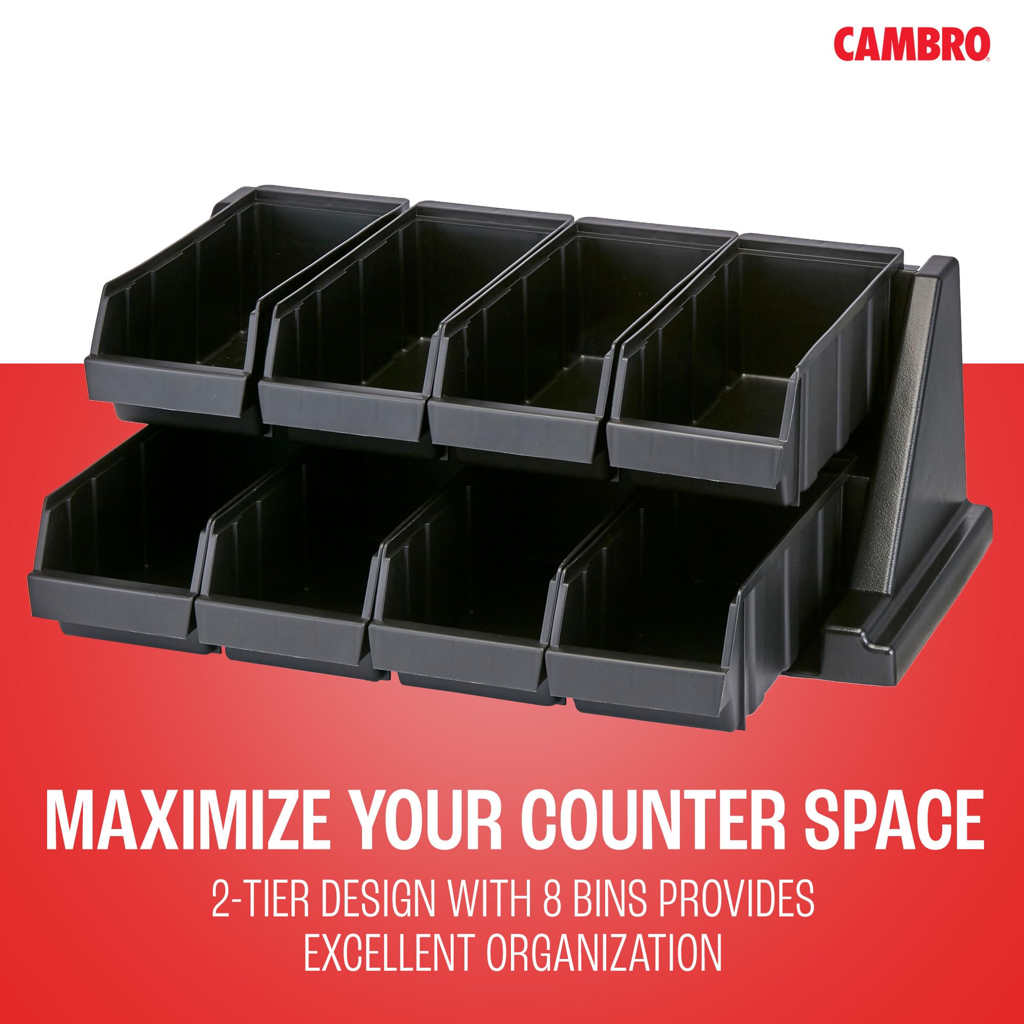 オーガナイザーフレーム 収納ケース8個セット Amazon｜Cambro 8rs8110 Versaブラック8-binオーガナイザーラック